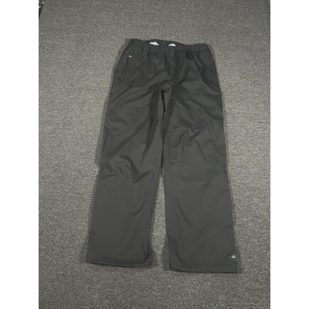 REI E1 Elements Pants Mens Large 31x30 Black Softshell Water Resistant Hiking
